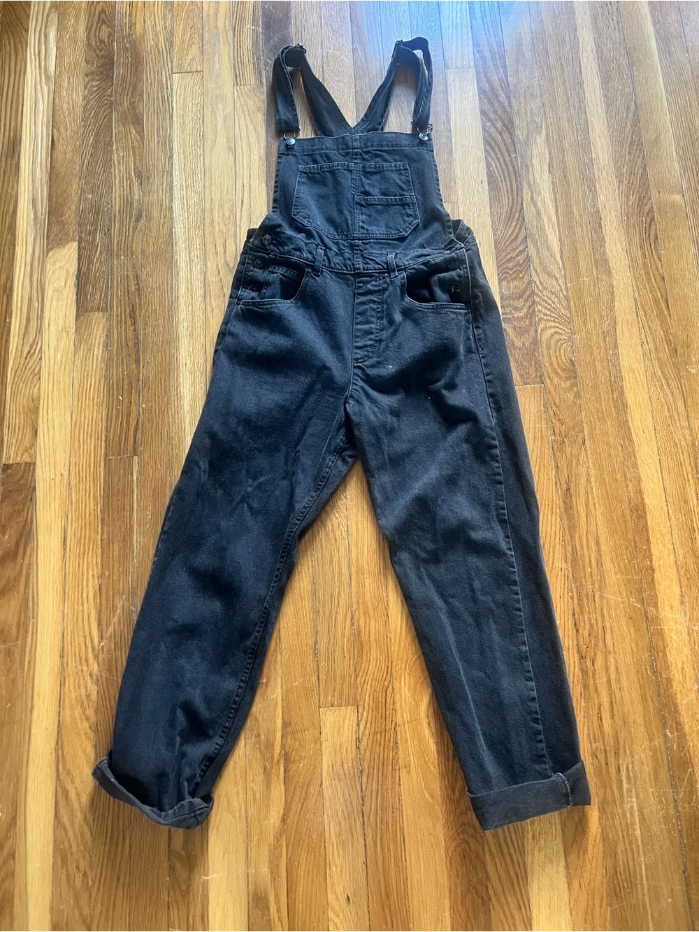 We The Free Black Denim Overalls